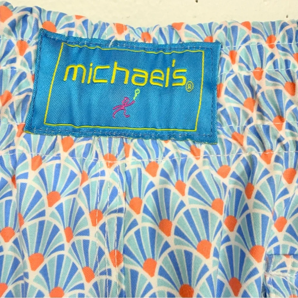 Michaels Men’s Size Medium Fans Blue Orange Cyclist Liner Swim Trunks